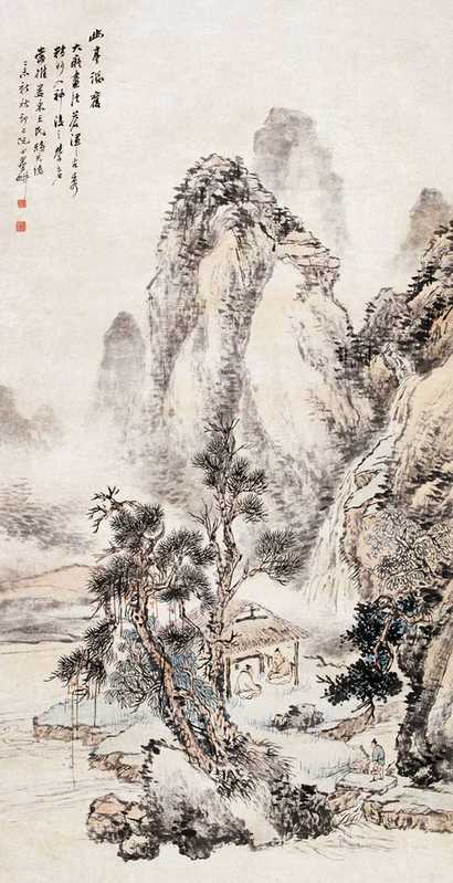 倪田 幽亭洽銮 立轴